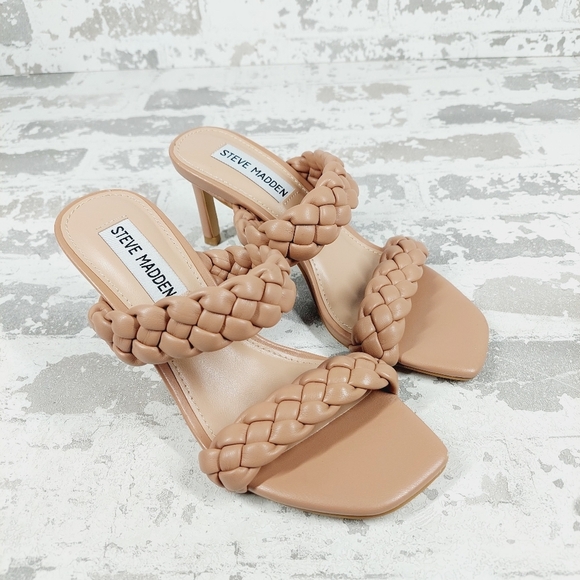 NEW Steve Madden Prema Tan Summer Braided Heeled Sandals F935 - Picture 4 of 11